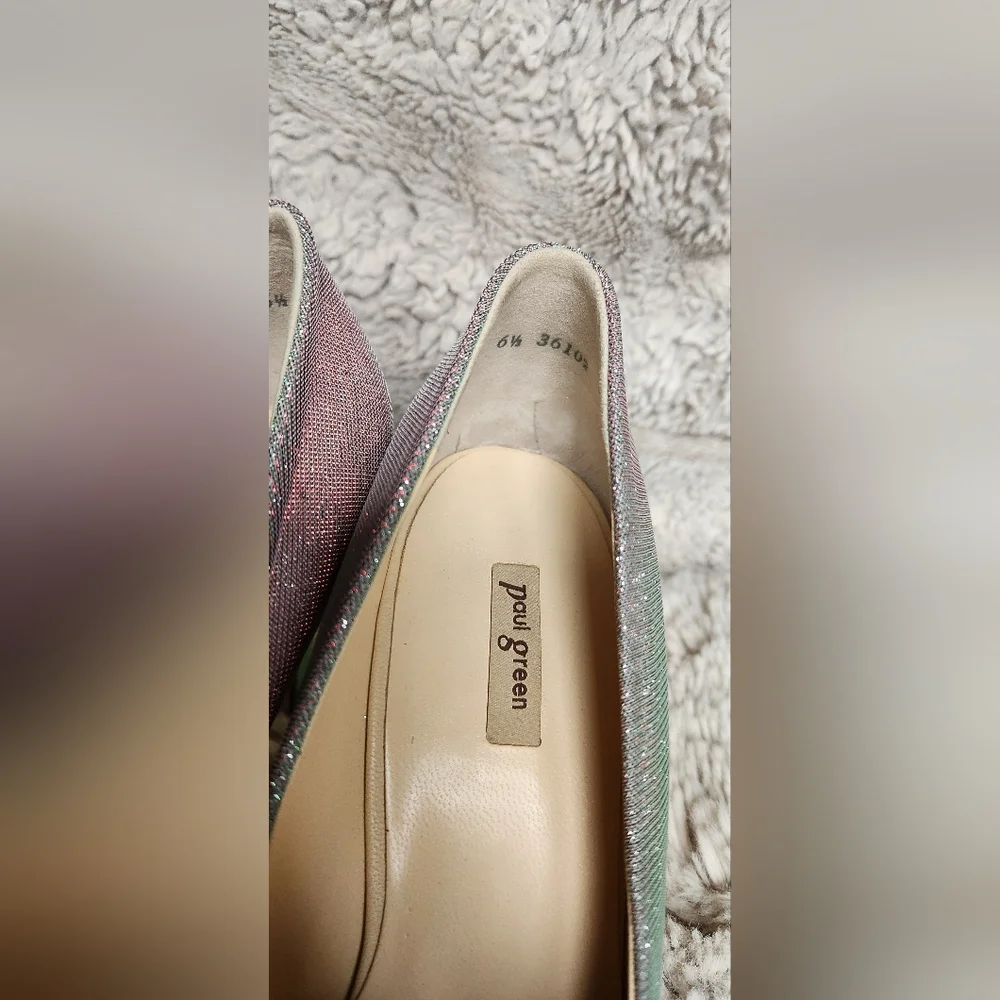 Paul Green Designer Iridescent Silver Heels - uk Size 6.5, us size 9 Worn 1 Time - Picture 8 of 13